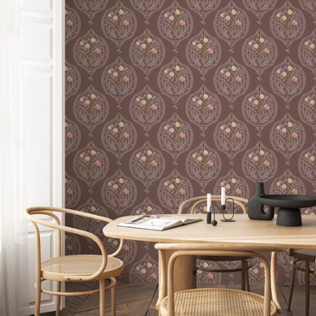 Picture of Väriyhdistelmä Flower bouquet in ogee Brown - 1032601-13 - 09413-01